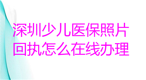 深圳少儿医保照片怎么在线办理？