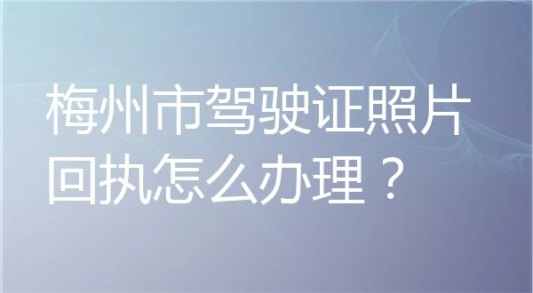 梅州市驾驶证照片回执怎么办理