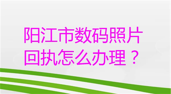 阳江市数码照片回执怎么办理