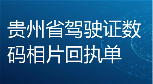 贵州省驾驶证数码相片回执单