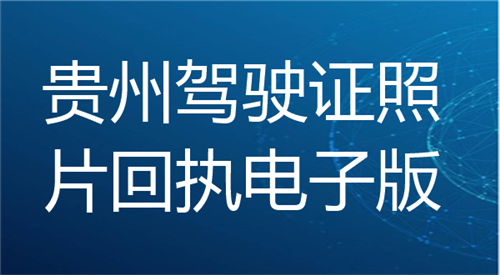 贵州驾驶证照片回执电子版