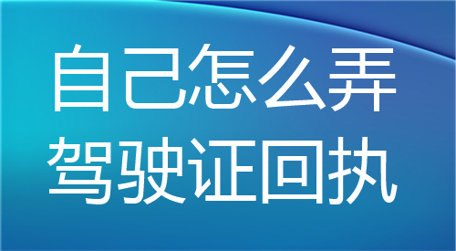 自己怎么弄驾驶证回执？