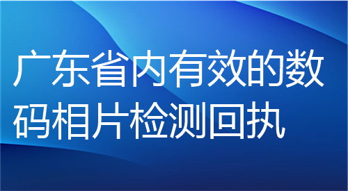 广东省内有效的数码相片检测回执