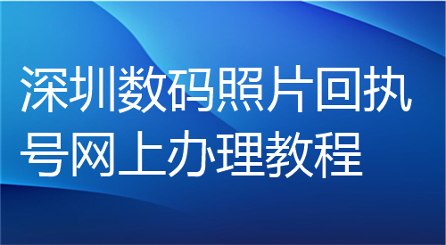 深圳数码照片回执号网上办理教程