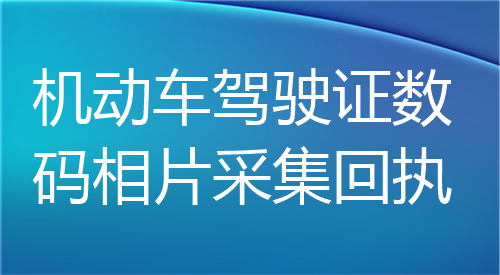 机动车驾驶证数码相片采集回执