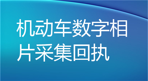 机动车数字相片采集回执