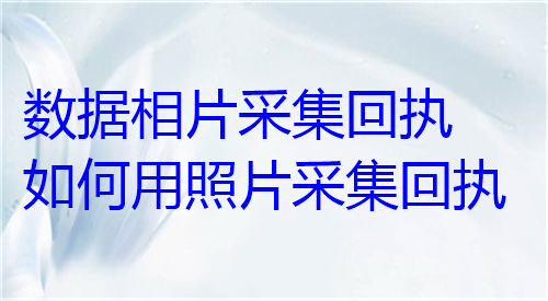 数码相片采集回执，如何用照片采集回执