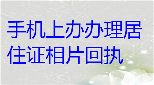 手机上办理居住证相片回执