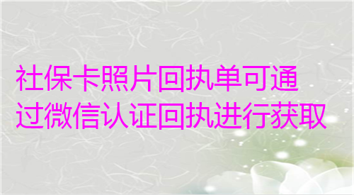 社保卡照片回执单可通过微信认证回执进行获取