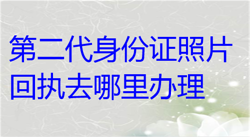 第二代身份证照片回执去哪里办理