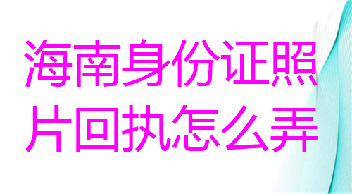 海南身份证照片回执怎么弄