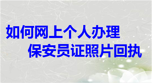 如何网上个人办理保安员证照片回执