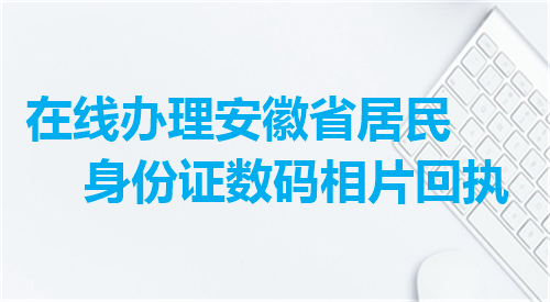 在线办理安徽省居民身份证数码相片回执