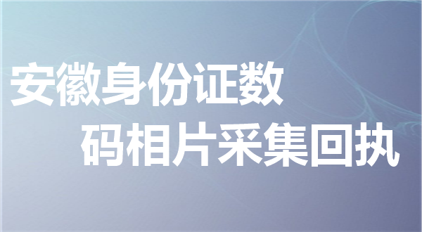 安徽身份证数码相片采集回执