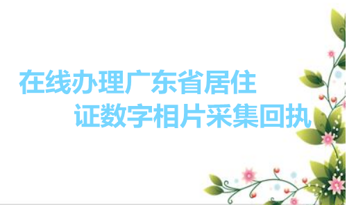 在线办理广东省居住证数字相片采集回执